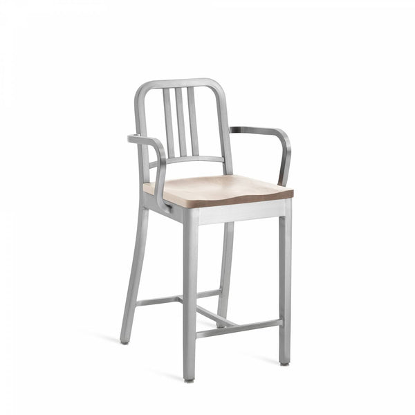 1104 Navy Counter Stool With Arms