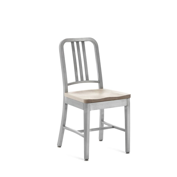 1104 Navy Side Chair With Wood Seat