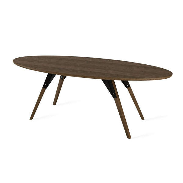 Clarke Thin Oval Coffee Table - Walnut