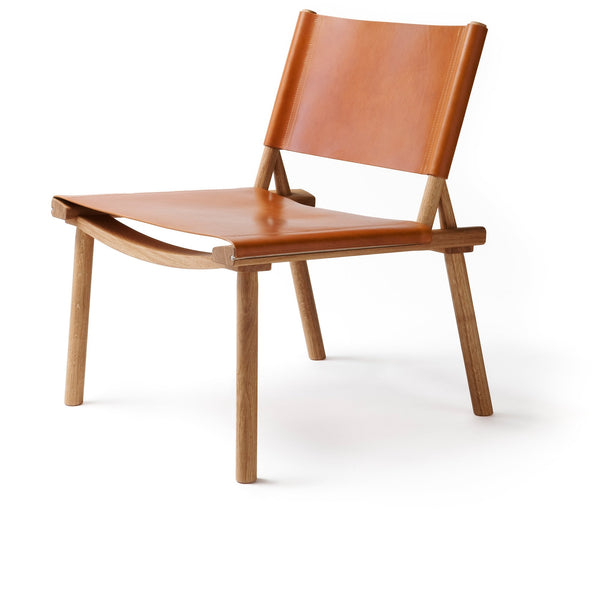 Horne December Wood And Leather Scandinavian Lounge Chair