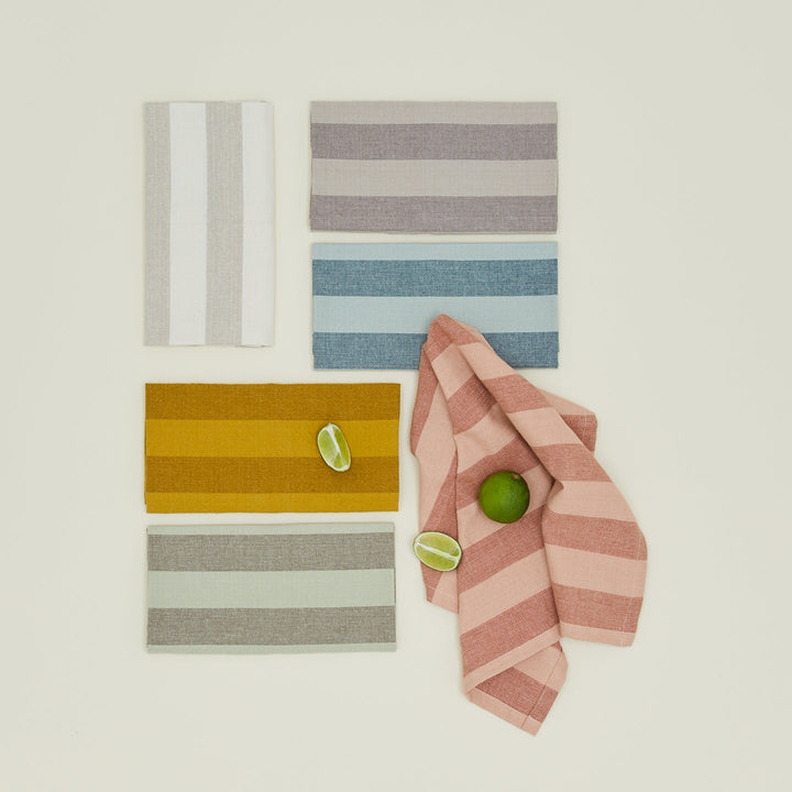 Essential Striped Dinner Napkin - Set of 4 - Hawkins New York - Kitchen + Table Linens - Olive/ Sage - HORNE