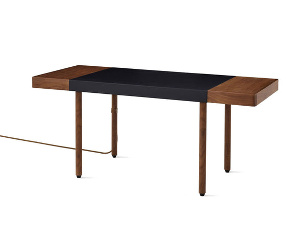 Leatherwrap Sit-to-Stand Desk - Walnut