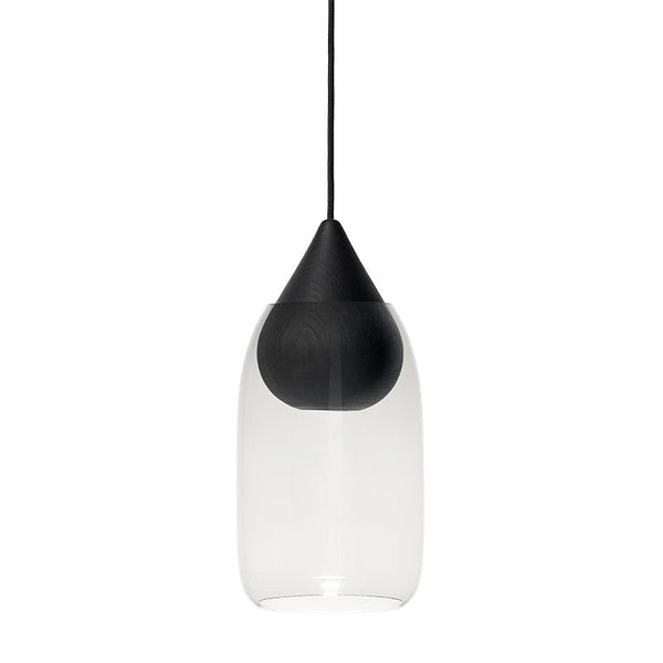Liuku Glass Pendant - Black Stain Lacquered