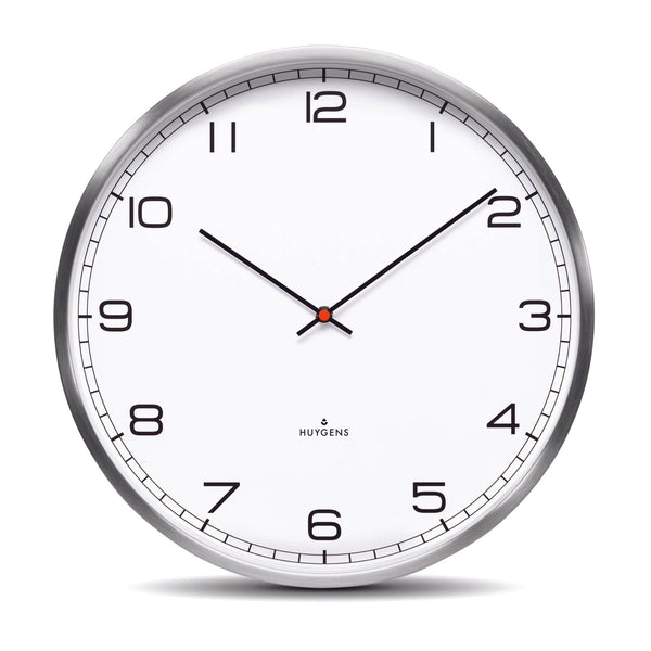 One45 Wall Clock - Stainless Steel and White Arabic