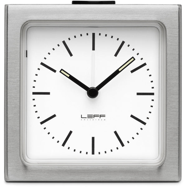 Block Steel Clock - White Index