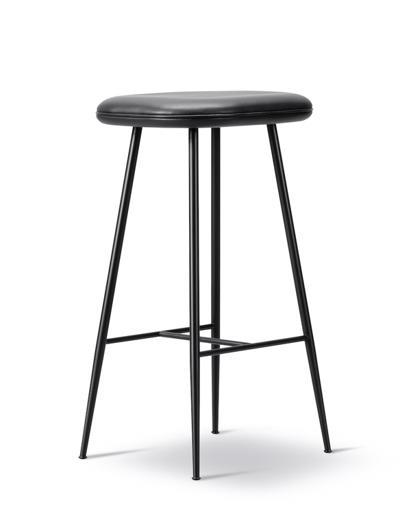 Open Box - Spine Metal Base Stool Counter Height - Black Seat