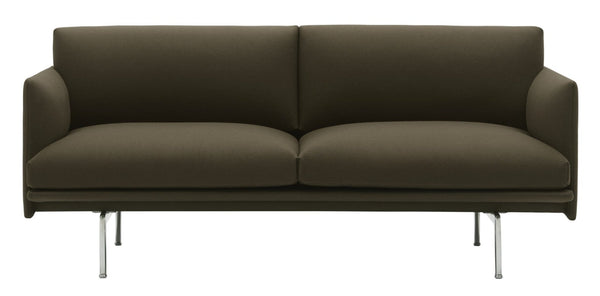 Outline Sofa 2-Seater - Polished Aluminum Base