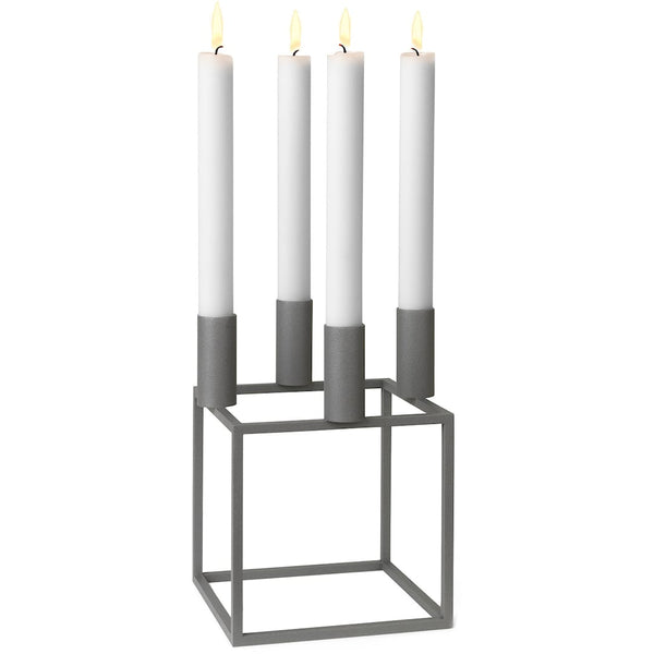 Overstock - Kubus 4 Candle Holder - Grey