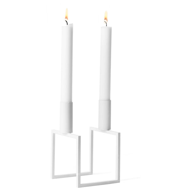 Overstock - Kubus Line Candle Holder - White