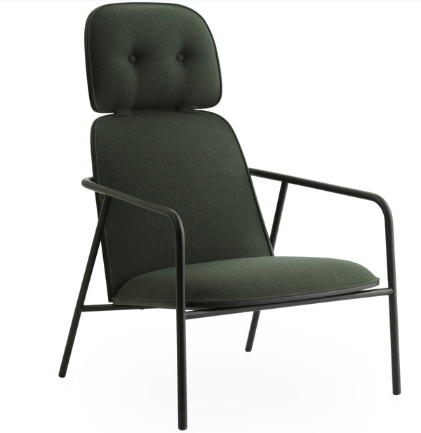 Pad Lounge Chair High - Black Steel