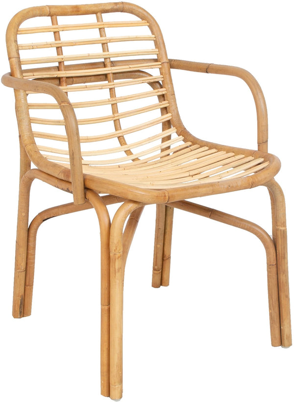 Wooden armchair handcrafted from natural rattan