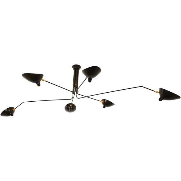 Serge Mouille 6-Arm Rotating Ceiling Lamp