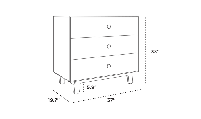 3 Drawer Dresser - Sparrow - Oeuf Kids + Baby - White - HORNE