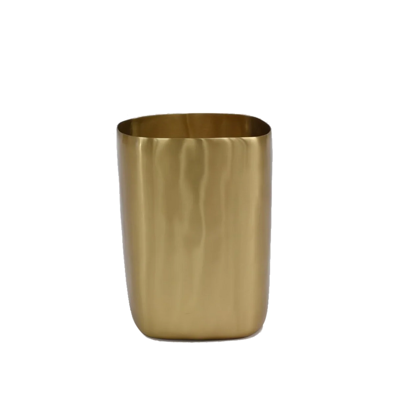 Cuadrado Wastebasket In Brushed Brass