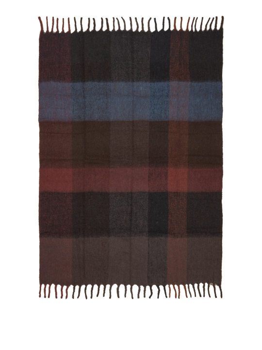 Blur Mohair Blanket - Dark Chocolate / Oxide Red - Ferm Living