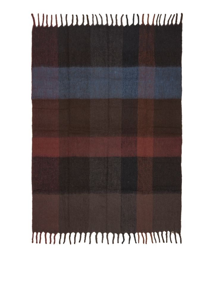 Blur Mohair Blanket - Dark Chocolate / Oxide Red - Ferm Living