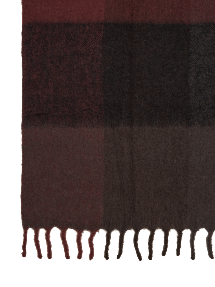 Blur Mohair Blanket - Dark Chocolate / Oxide Red alternate view - Ferm Living