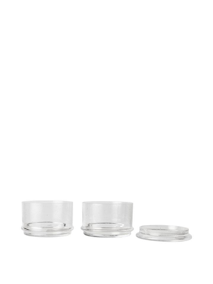 Boya Stackable Containers - Set of 2 - Clear with Bubbles alternate view - Ferm Living