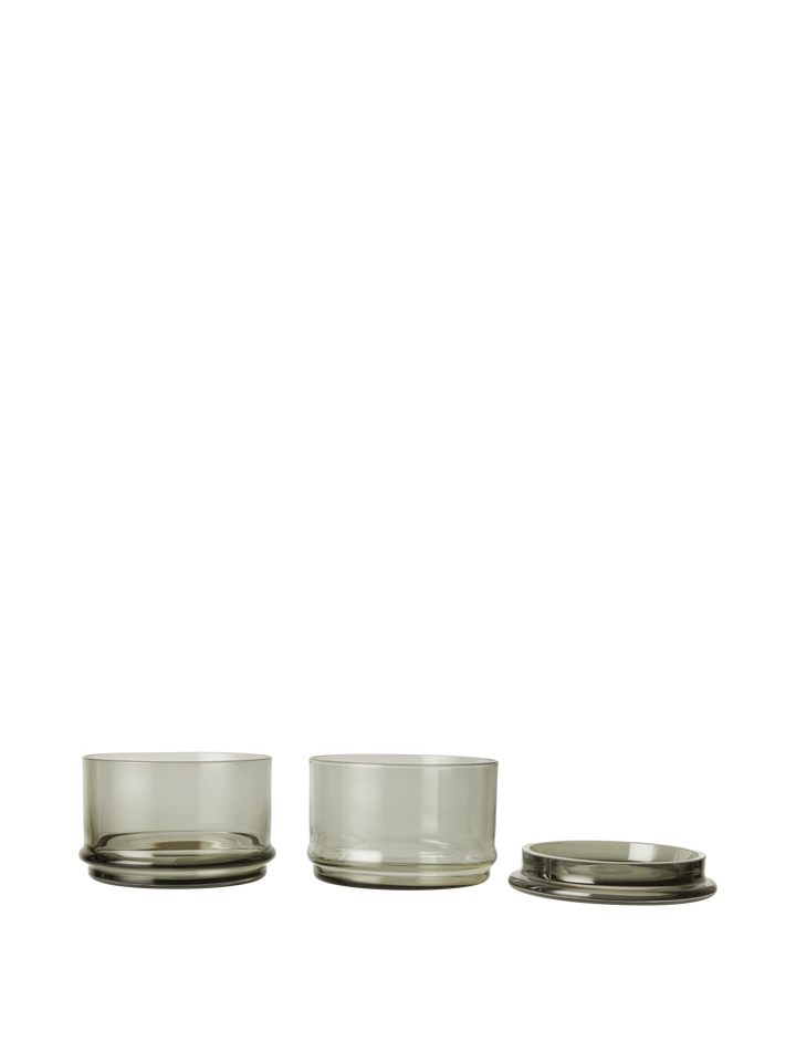 Boya Stackable Containers - Set of 2 - Smoked Grey alternate view - Ferm Living
