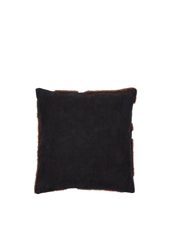 Cilla Tufted Cushion - Black/Dark Chocolate alternate view - Ferm Living