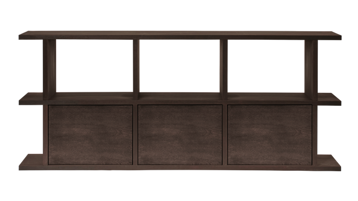 Kona Bookcase - 3x2 with 3 Cabinet Inserts - Dark Stained - Ferm Living