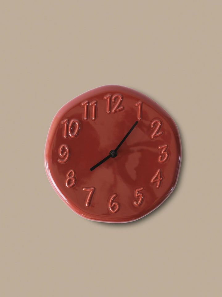 Loopi Wall Clock - Baked Clay alternate view - Ferm Living