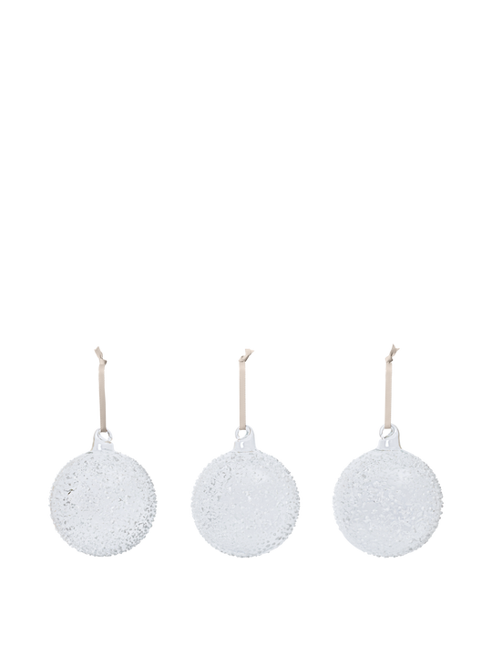 Flurry Glass Baubles - L / White - Ferm Living