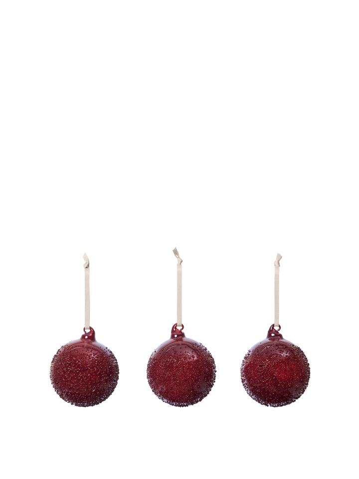 Flurry Glass Baubles - M / Picante Red - Ferm Living