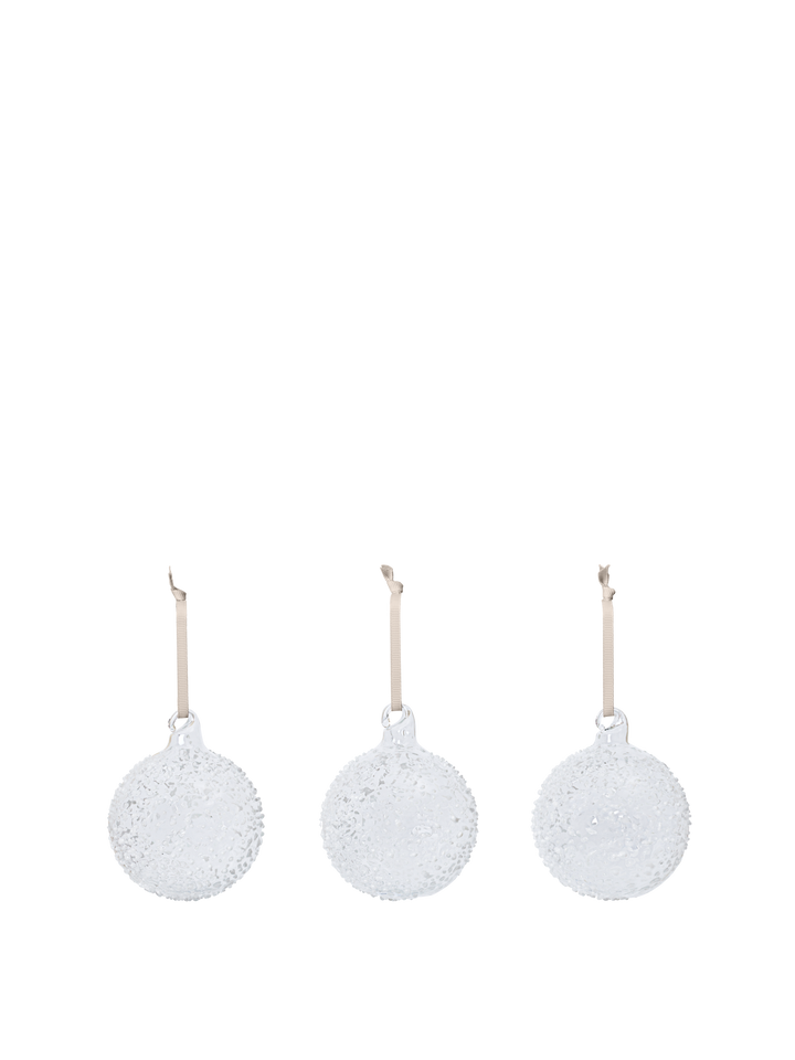 Flurry Glass Baubles - M / White - Ferm Living