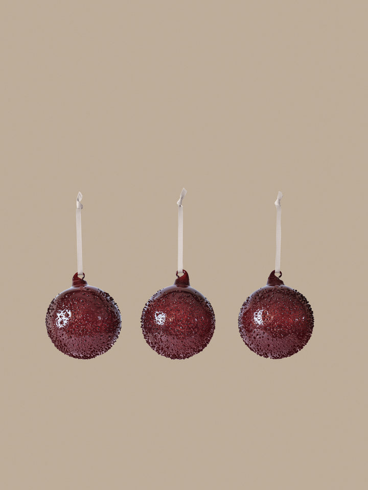 Flurry Glass Baubles - M / Picante Red alternate view - Ferm Living