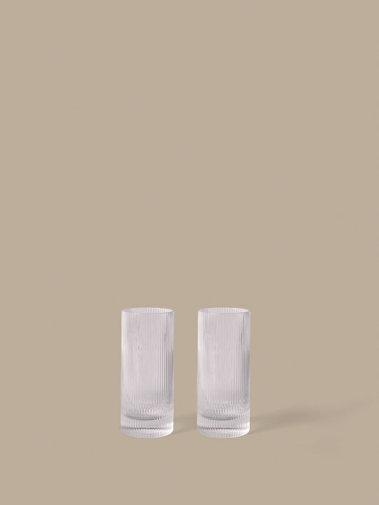 Ripple Highball Glasses - Clear - Ferm Living