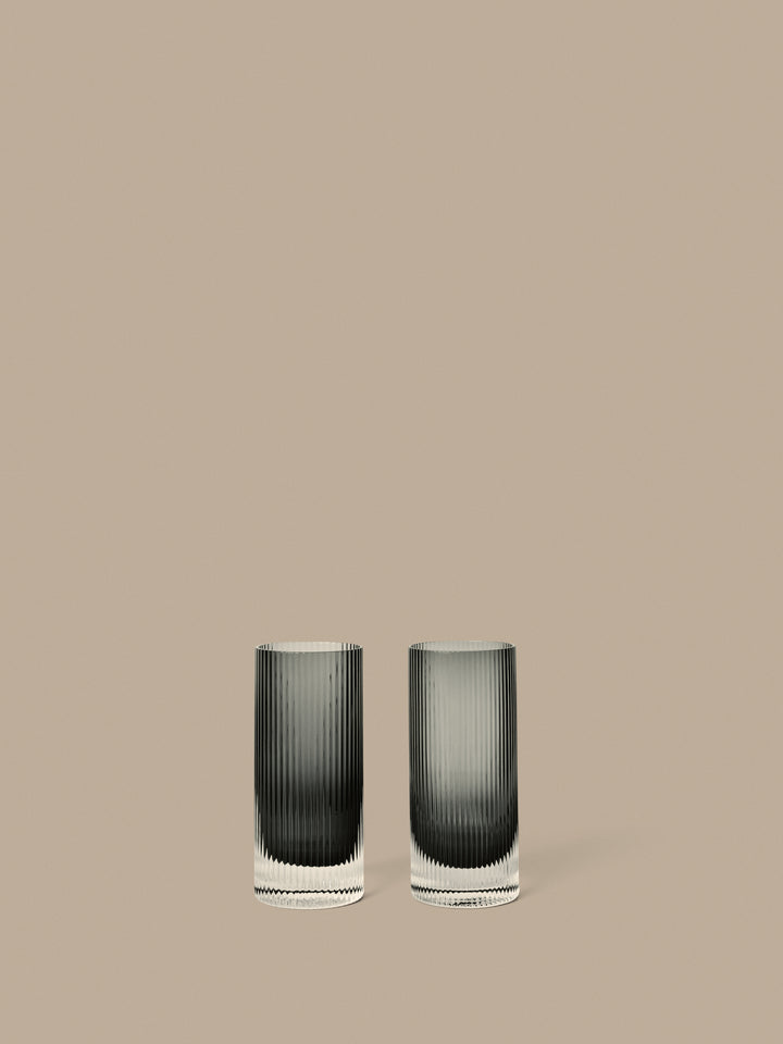 Ripple Highball Glasses - Smoked Grey - Ferm Living