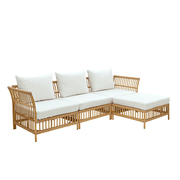 Maggie Outdoor 3-Seater Sofa with Chaise Lounge