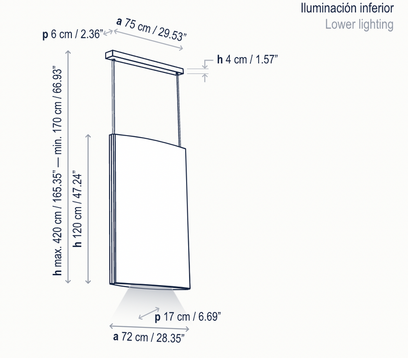 Noren S/72 LED Dimmable Pendant - Bover - Pendants - Direct & Indirect Light - Dark Grey - HORNE