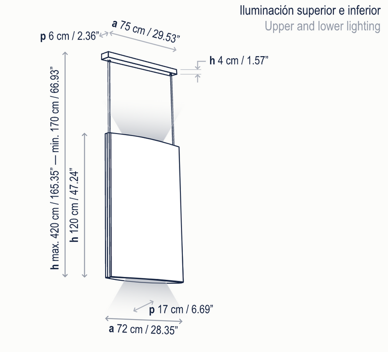 Noren S/72 LED Dimmable Pendant - Bover - Pendants - Direct & Indirect Light - Dark Grey - HORNE