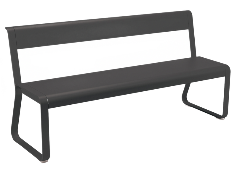 Bellevie Bench with Back - Fermob - Outdoor Furniture - Black Cherry - HORNE
