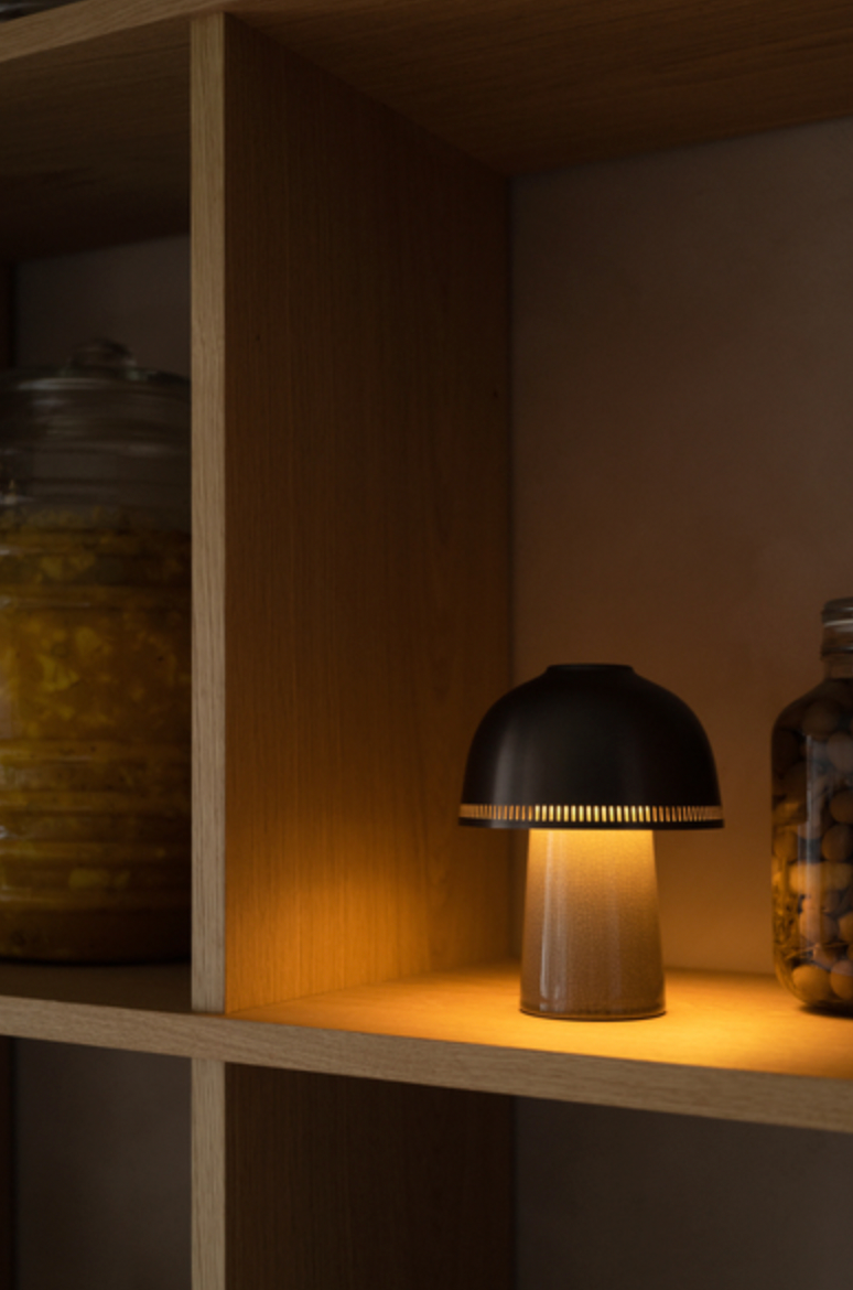 Raku SH8 Portable Lamp - &Tradition - Table + Task - Blue Green & Brass - HORNE