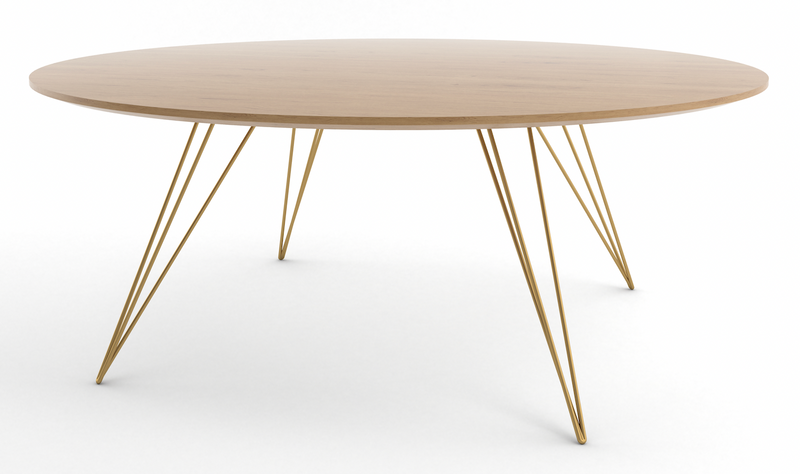 Williams Coffee Table - Small Circle - Tronk - Tables + Desks - Walnut - Brassy Gold - HORNE