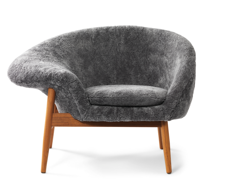 Fried Egg Lounge Chair - Warm Nordic - Chairs - Scandinavian Grey - Left - Facing - HORNE