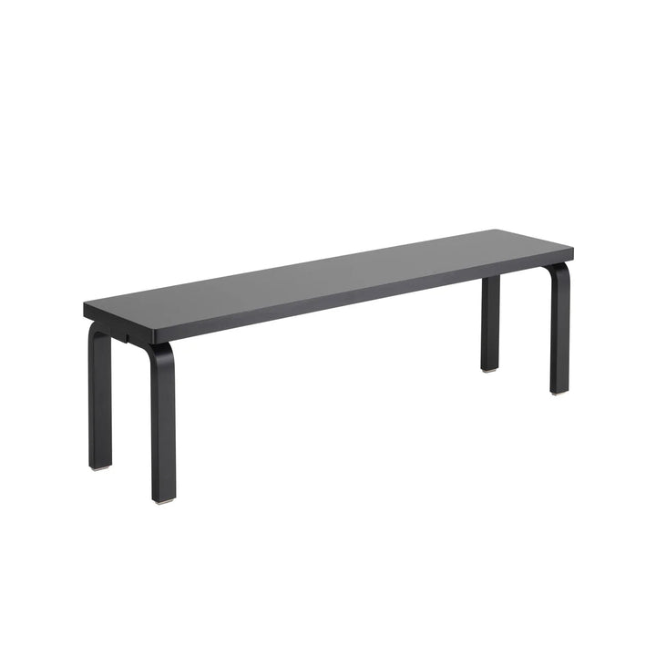 Aalto Bench 168B - Solid Top - Artek Stools + Benches + Ottomans - Black Lacquered - HORNE