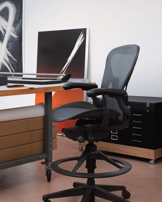 Aeron™ Stool - Bar Height - Herman Miller® Chairs - Model A - Mineral Frame - HORNE