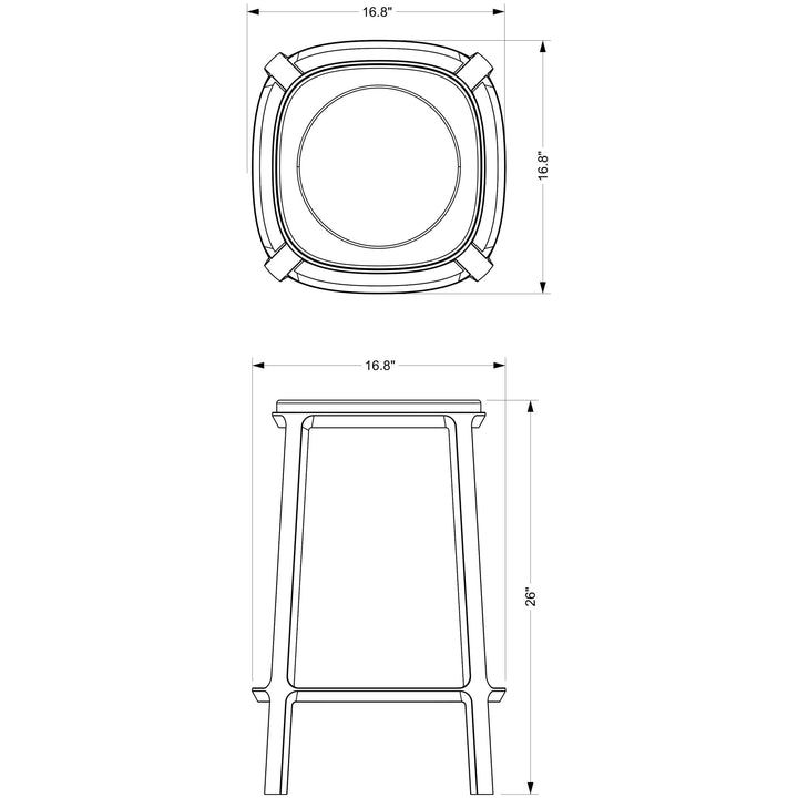 Alfie Counter Stool - Urbia Stools + Benches + Ottomans - Toronto Sand Antique Nickel - HORNE
