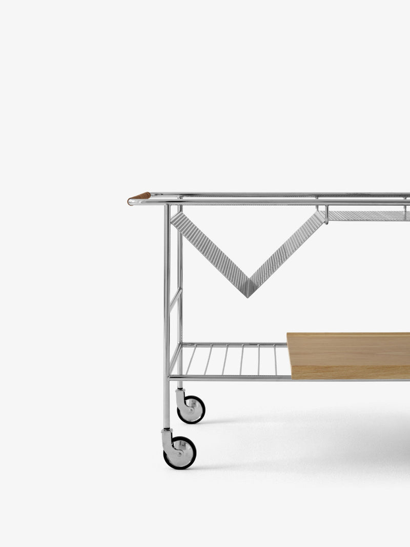 Alima Trolley - &Tradition Trolleys + Carts - Chrome & Lacquered Oak - HORNE