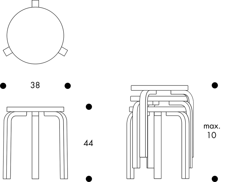 Alvar Aalto Stool 60 - Artek Stools + Benches + Ottomans - Wild Birch - HORNE