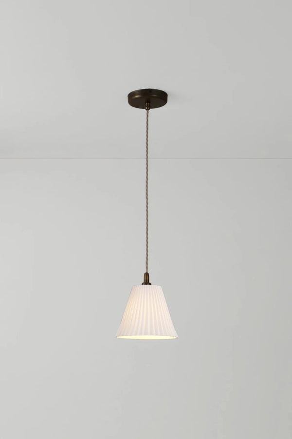 Antique Brass Pleat Large Pendant - Original BTC Pendants - HORNE