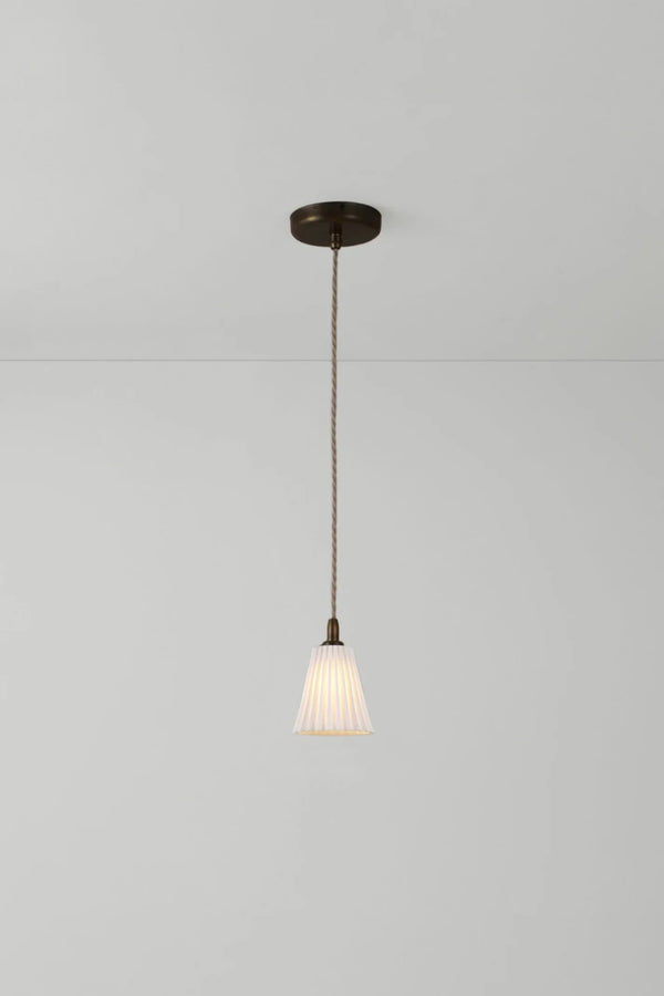 Antique Brass Pleat Pendant - Original BTC Pendants - HORNE