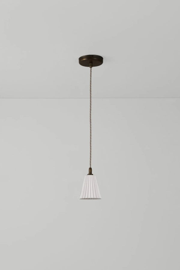 Antique Brass Pleat Pendant - Original BTC Pendants - HORNE