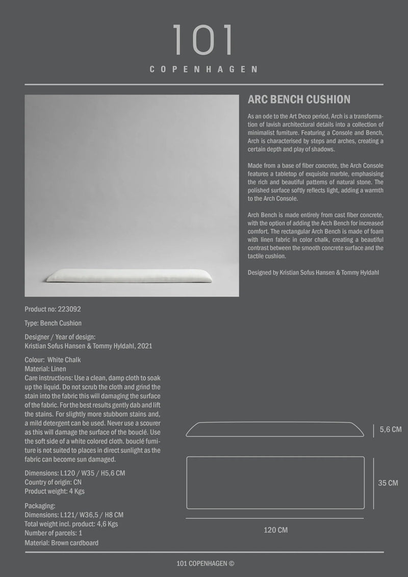 Arc Bench Cushion - 101 Copenhagen Blankets + Throws + Pillows - HORNE