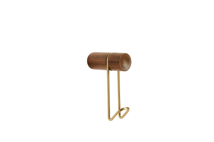 Around Wall Hanger - Small - Woud Hangers & Hooks - Walnut/Satin brass - HORNE