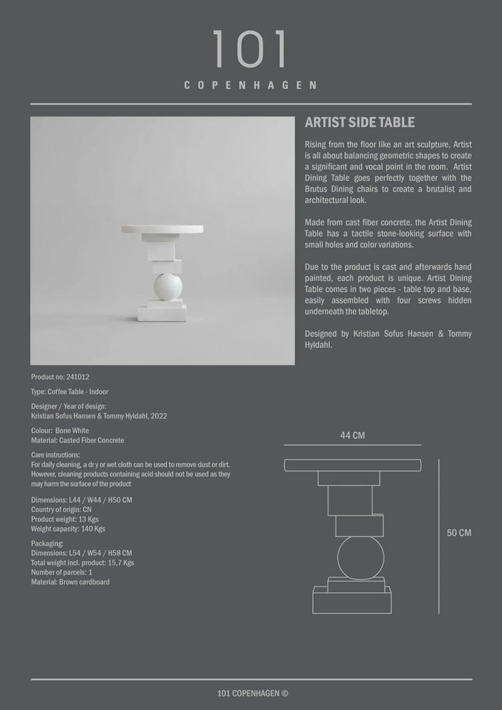 Artist Side Table - 101 Copenhagen Tables - Bone White - HORNE